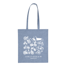 White bicycles Amsterdam blue tote bag