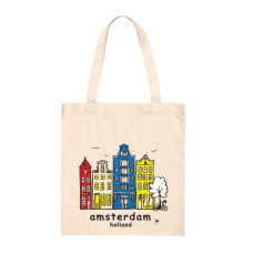 Colorful buildings from Amsterdam canals light tote bag