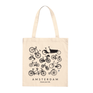 Black bicycles Amsterdam light tote bag Black bicycles Amsterdam light tote bag