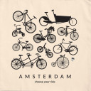 Black bicycles Amsterdam light tote bag Black bicycles Amsterdam light tote bag