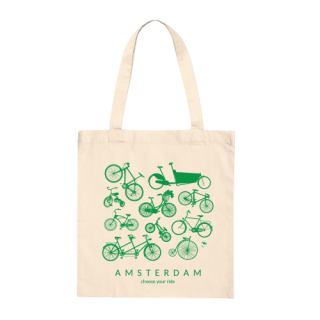 Green bicycles Amsterdam light tote bag