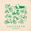 Green bicycles Amsterdam light tote bag