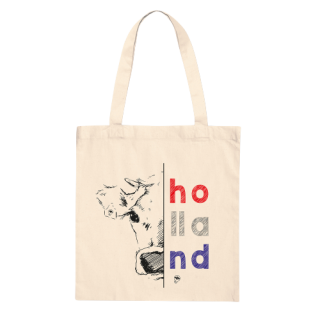 Cow half with colored Holland text light tote bag Cow half with colored Holland text light tote bag
