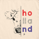 Cow half with colored Holland text light tote bag Cow half with colored Holland text light tote bag