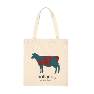 Cow green with red light tote bag Cow green with red light tote bag