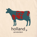 Cow green with red light tote bag Cow green with red light tote bag