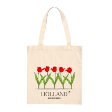 Red tulips colored light tote bag