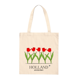 Red tulips colored light tote bag