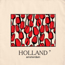 Red tulips on transparent background light tote bag