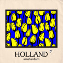 Yellow tulips on blue background light tote bag Yellow tulips on blue background light tote bag