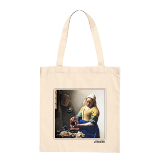 Vermeer Melkmeisje light tote bag
